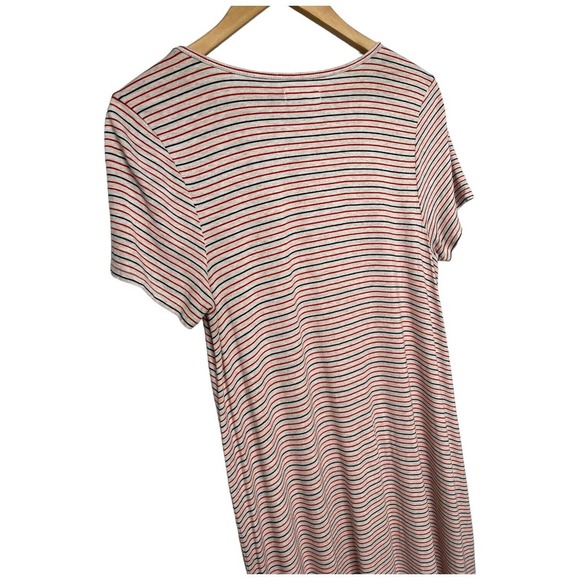 Madewell Swingy Tee Sacramento Striped Scoop Neck Short Sleeve Red Blue Dress M - Picture 7 of 16